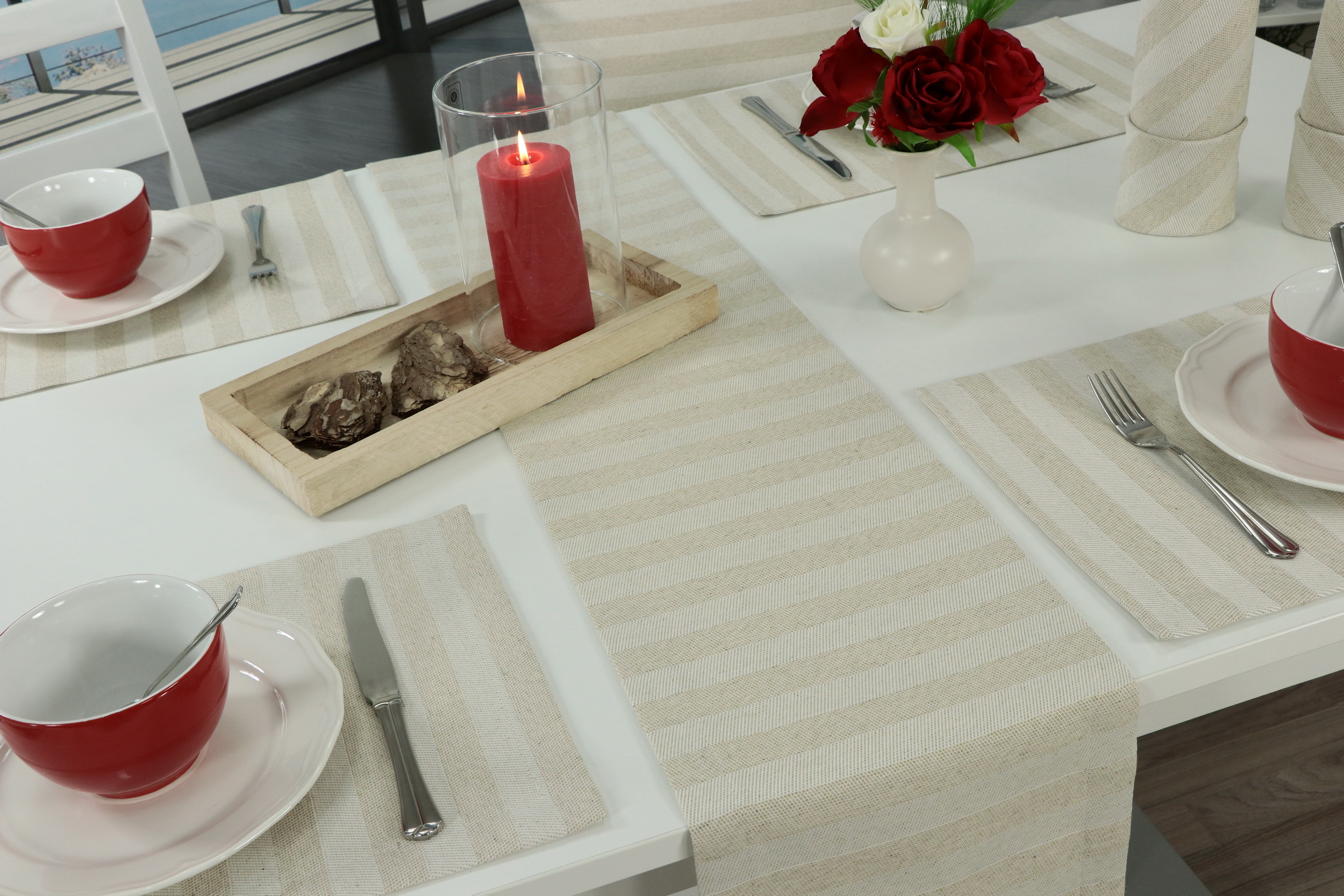 Tischdecken-Shop.de. in kaufen TiDeko® Tischläufer Beige Markenqualität Tischdecken online |