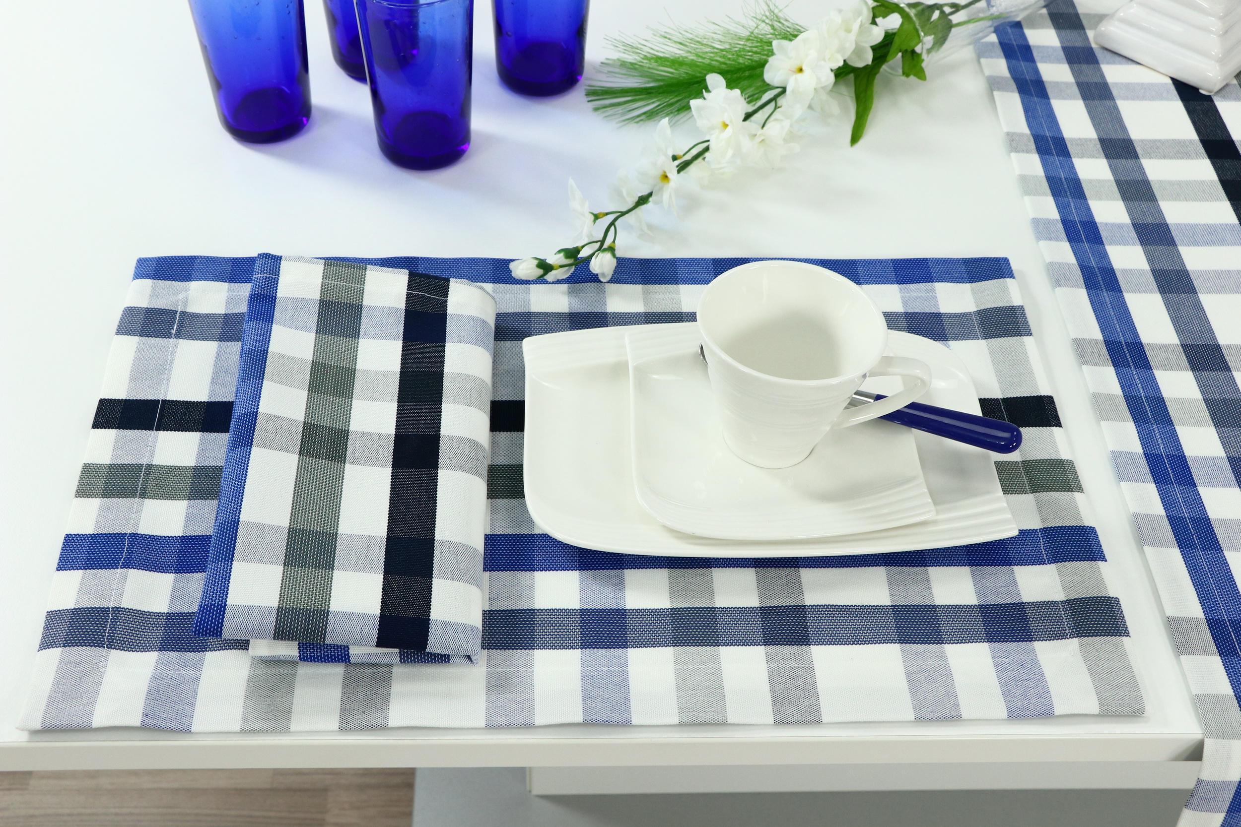 Tischset mit Fleckschutz Blau York Größe 32x42 cm