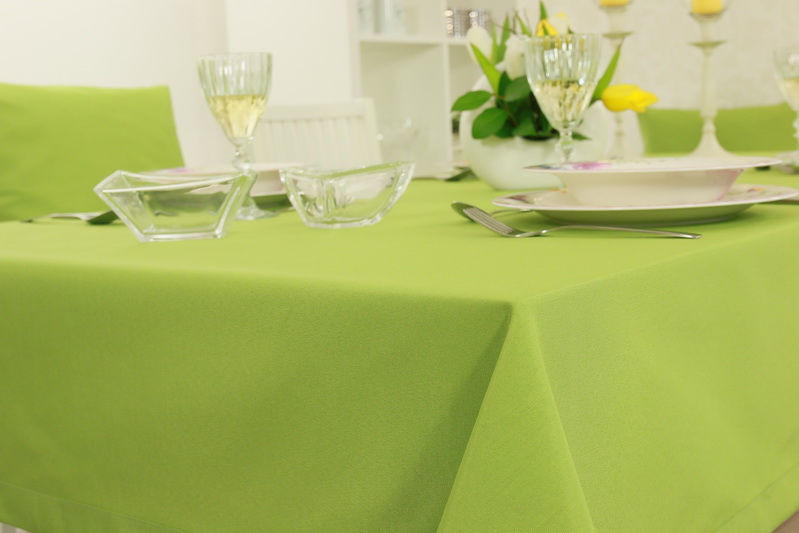 Stoffservietten. Tischläufer, auch Tischdecke: Apfelgrün Apfelgrün TiDeko® Tischdecken-Shop.de. | schönsten Sets Markenqualität Tischdecken im Passend und