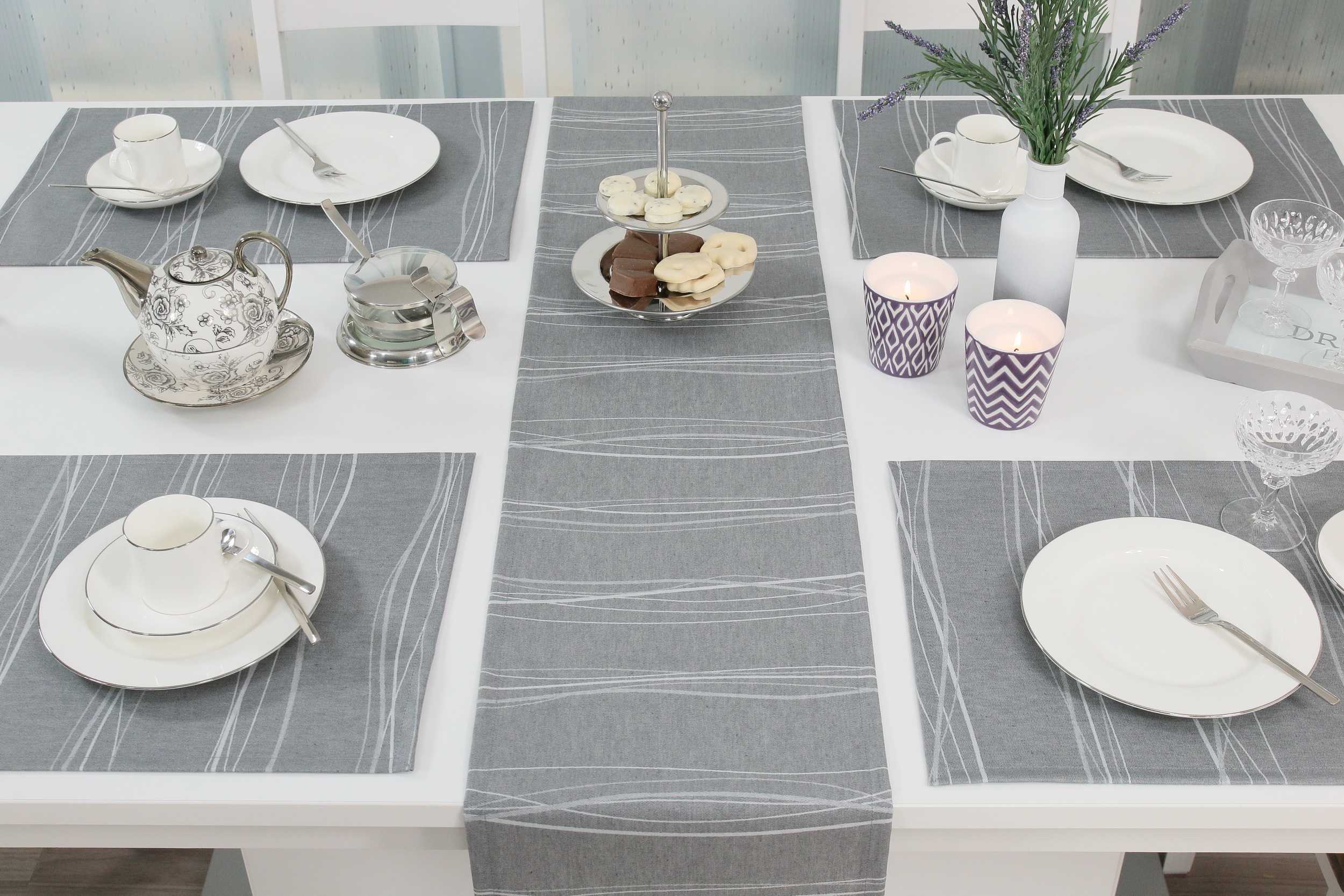 Tischläufer in Grau online kaufen | TiDeko® Tischdecken-Shop.de.  Tischdecken Markenqualität