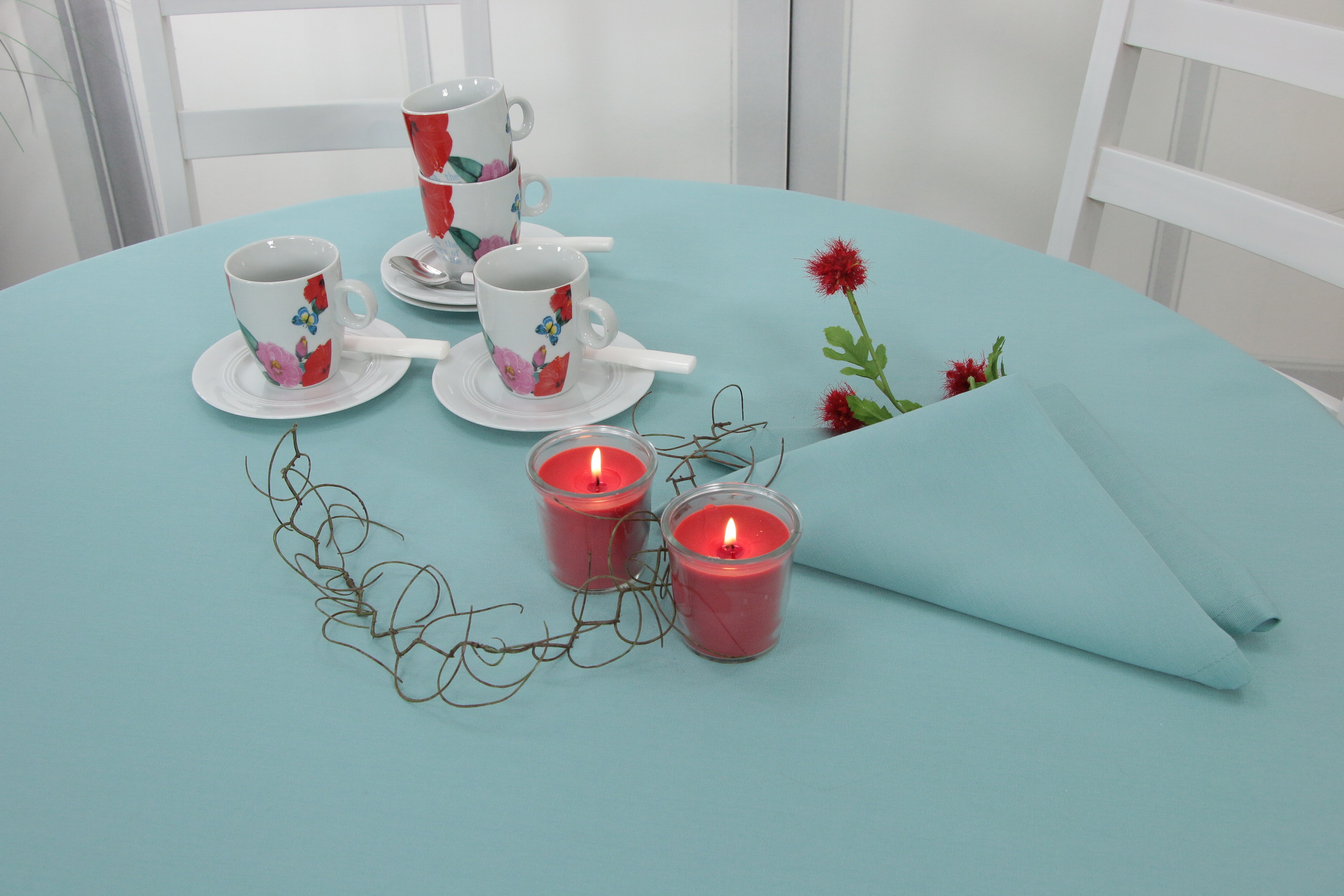 Tischdecke mit Fleckschutz Farbe: MINT Tischdecken-Shop.de. TiDeko® Markenqualität Tischdecken 