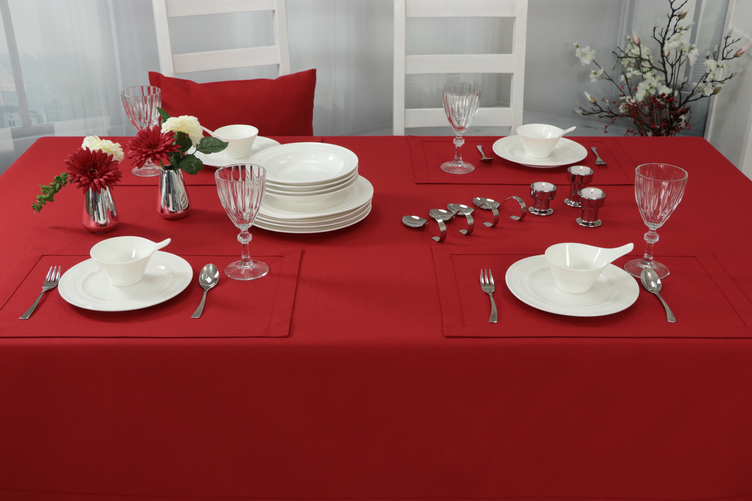 Tischdecke mit Fleckschutz cm 350 Rot Breite 130 Liberas uni | cm