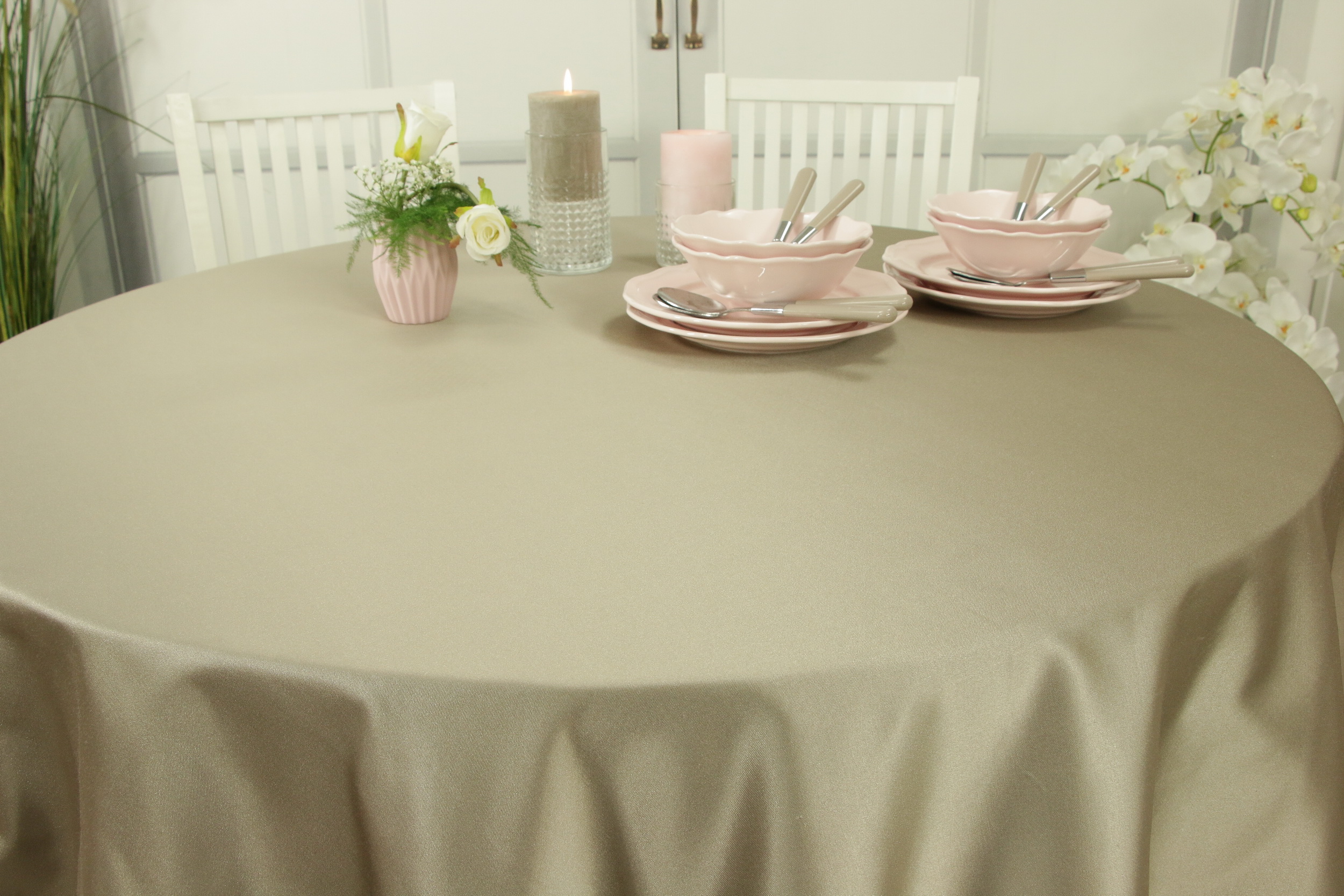 und für Tischdecken-Shop.de. Hochwertige TiDeko® Damast Markenqualität Tischdecken Privat Tischdecken Taupe: | Gewerbe