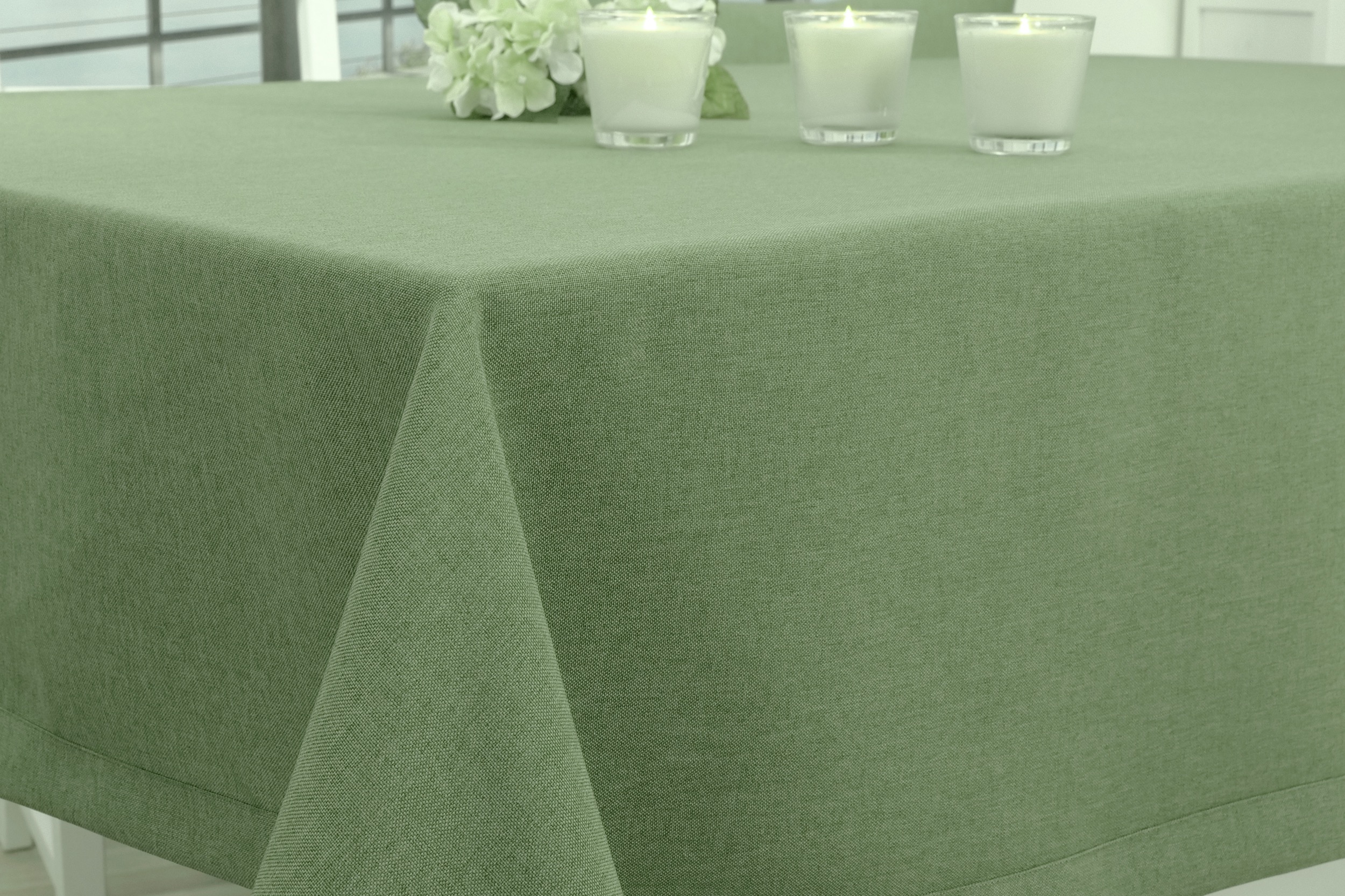Edle Tischdecke Grün einfarbig Peony | Breite SW132844 120 cm | cm 100