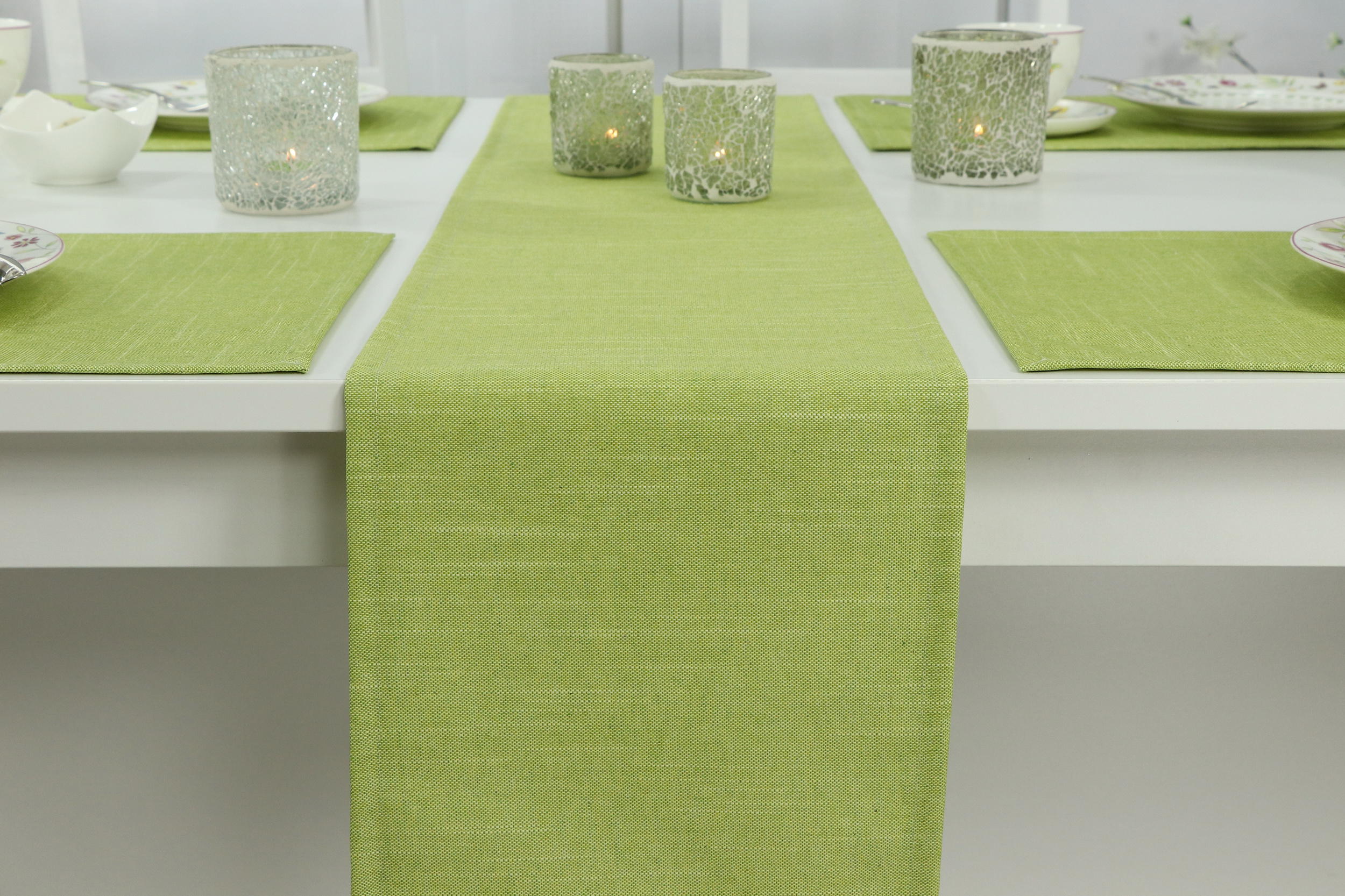 Tischläufer abwaschbar Grün cm einfarbig 60 Breite 40 cm Perla SW120148 | 