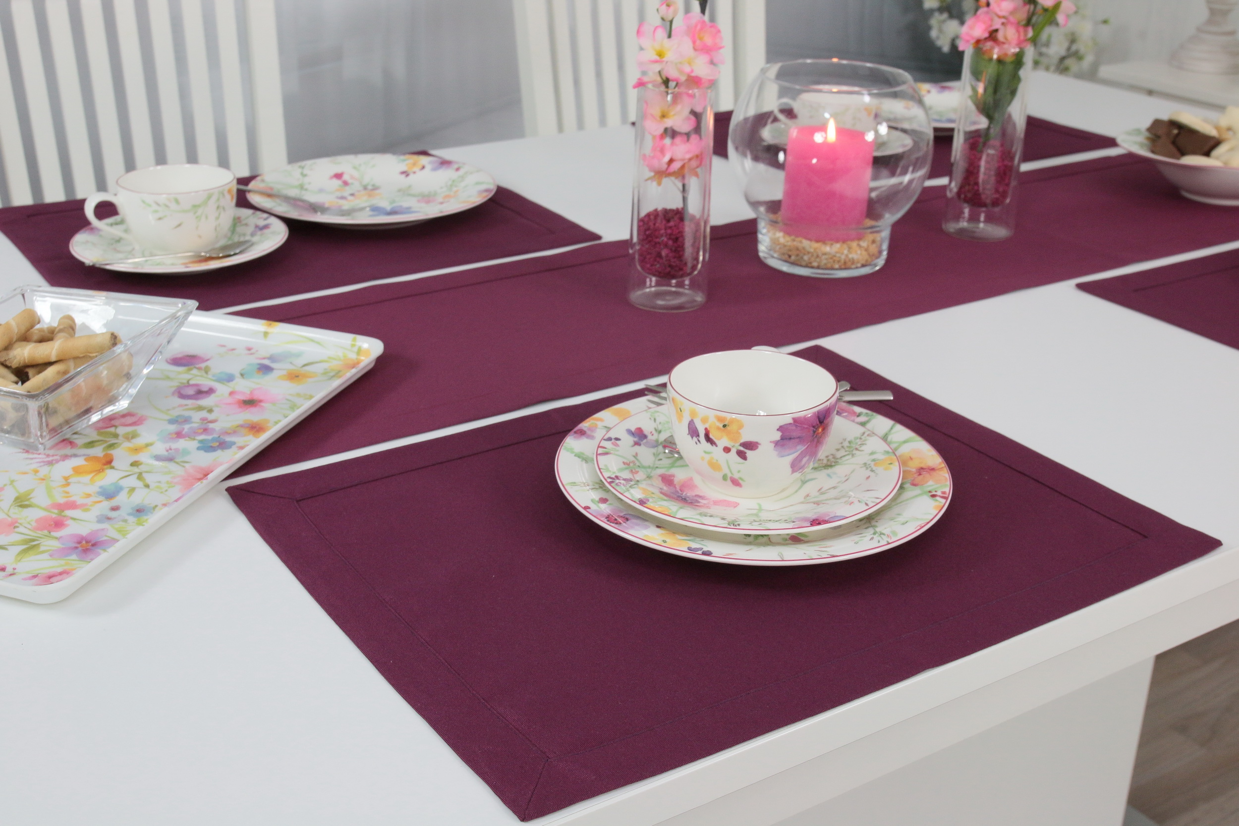 Die schönster Aubergine Tischdecken jetzt | TiDeko® online Tischdecken-Shop.de. kaufen. Markenqualität Tischdecken