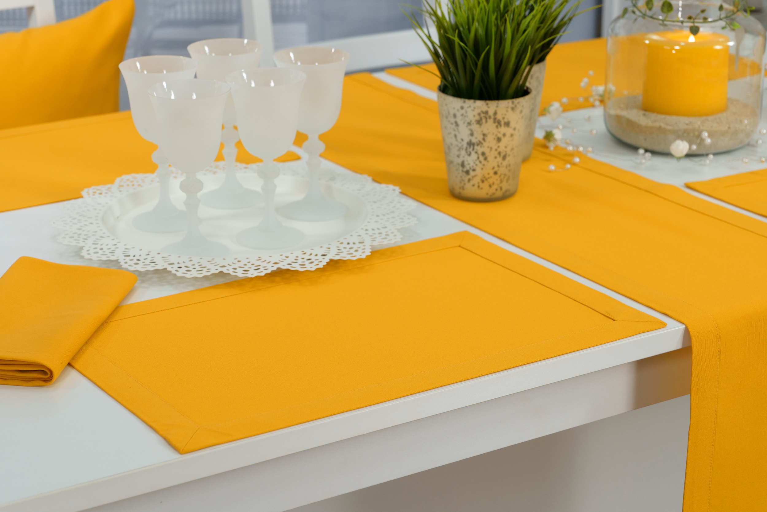online Markenqualität Anlass Tischläufer großer bestellen Tischdecken-Shop.de. in Gelb Auswahl für Tischdecken jeden | TiDeko®