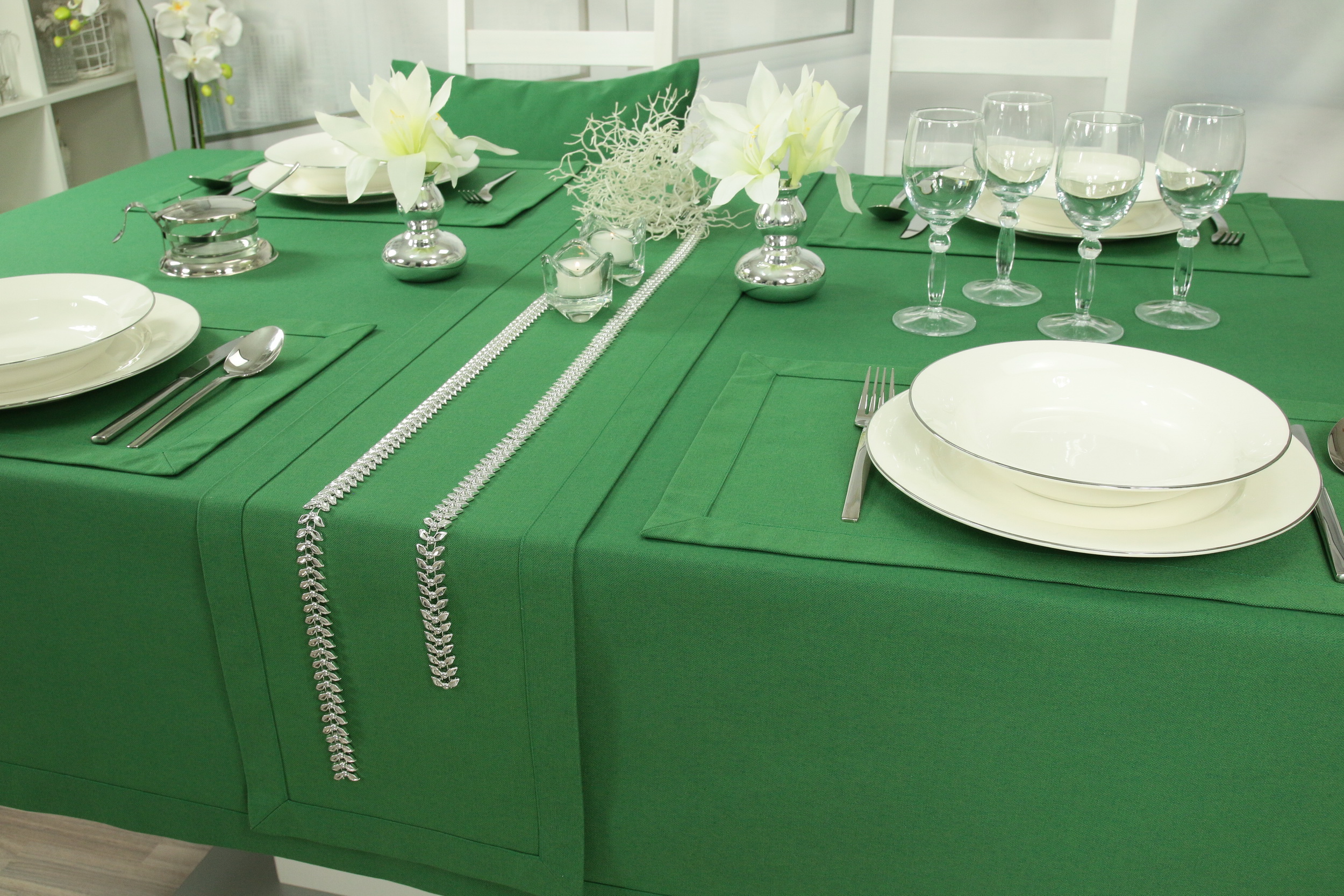 Weihnachtliche Tischdecke grün Breite 150 220 cm | cm