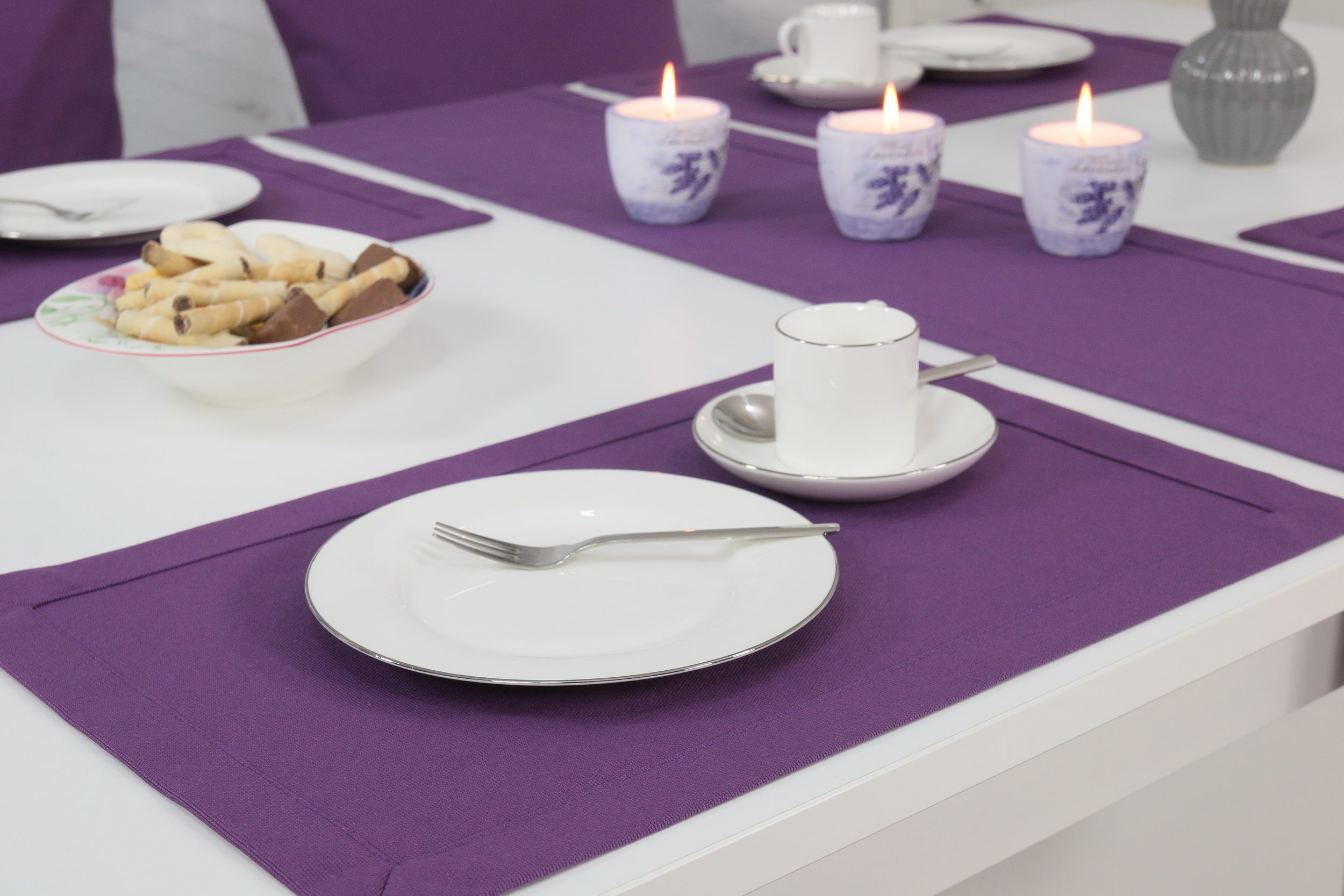 Tischset Violett einfarbig 32x42 1 | | Platzset cm Größe SW110773 cm Platzset 32x42 - Tischset 