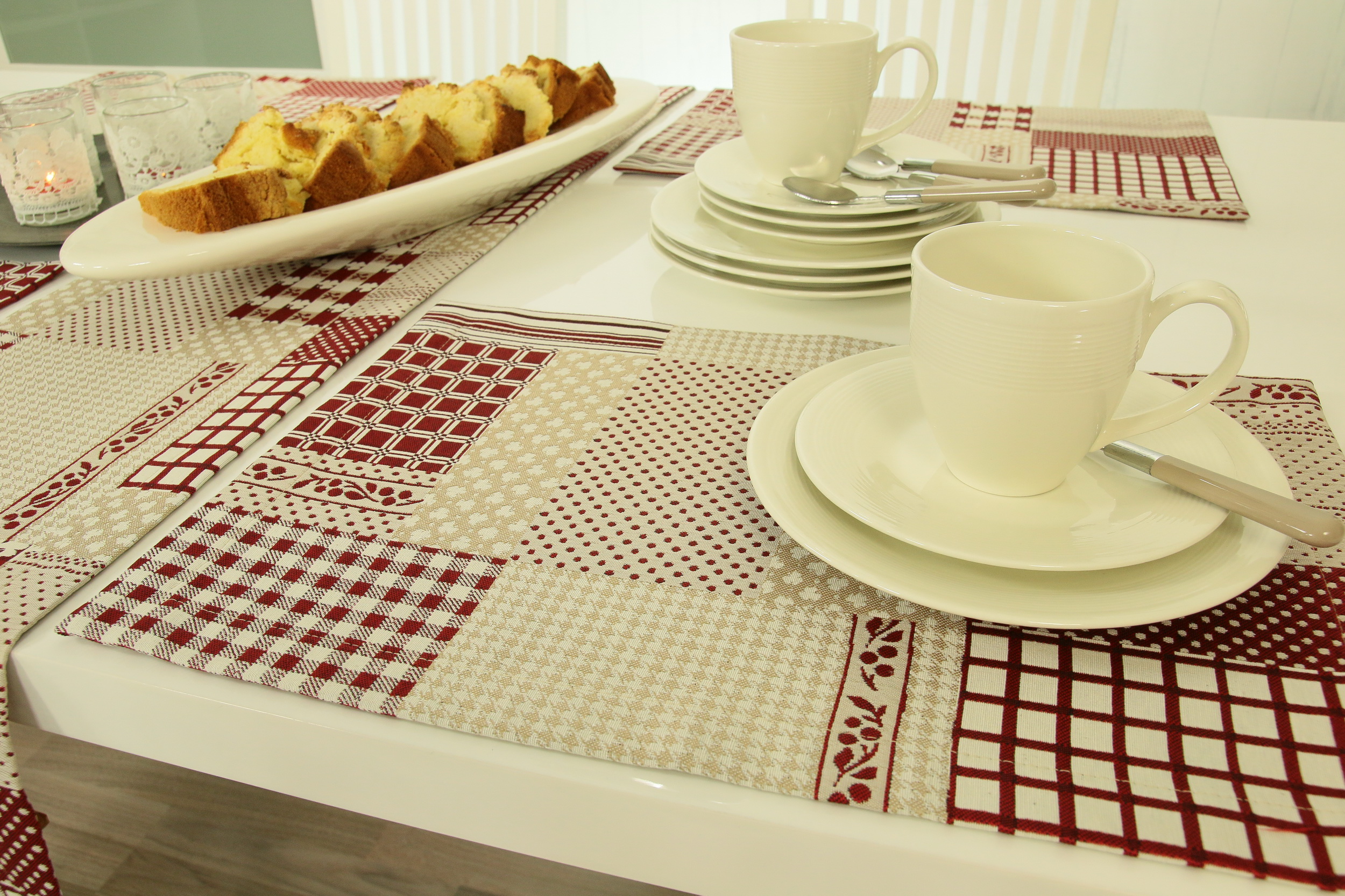 Tischset Tischsets - Beige Una - Landhaus-Stil | cm Karo Größe Rot 32x42 - 32x42 Platzsets cm Rabatt 12 7%