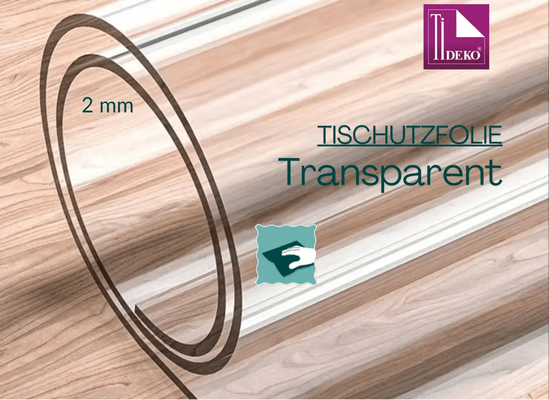 Tischfolie Transparent Breite 80 cm