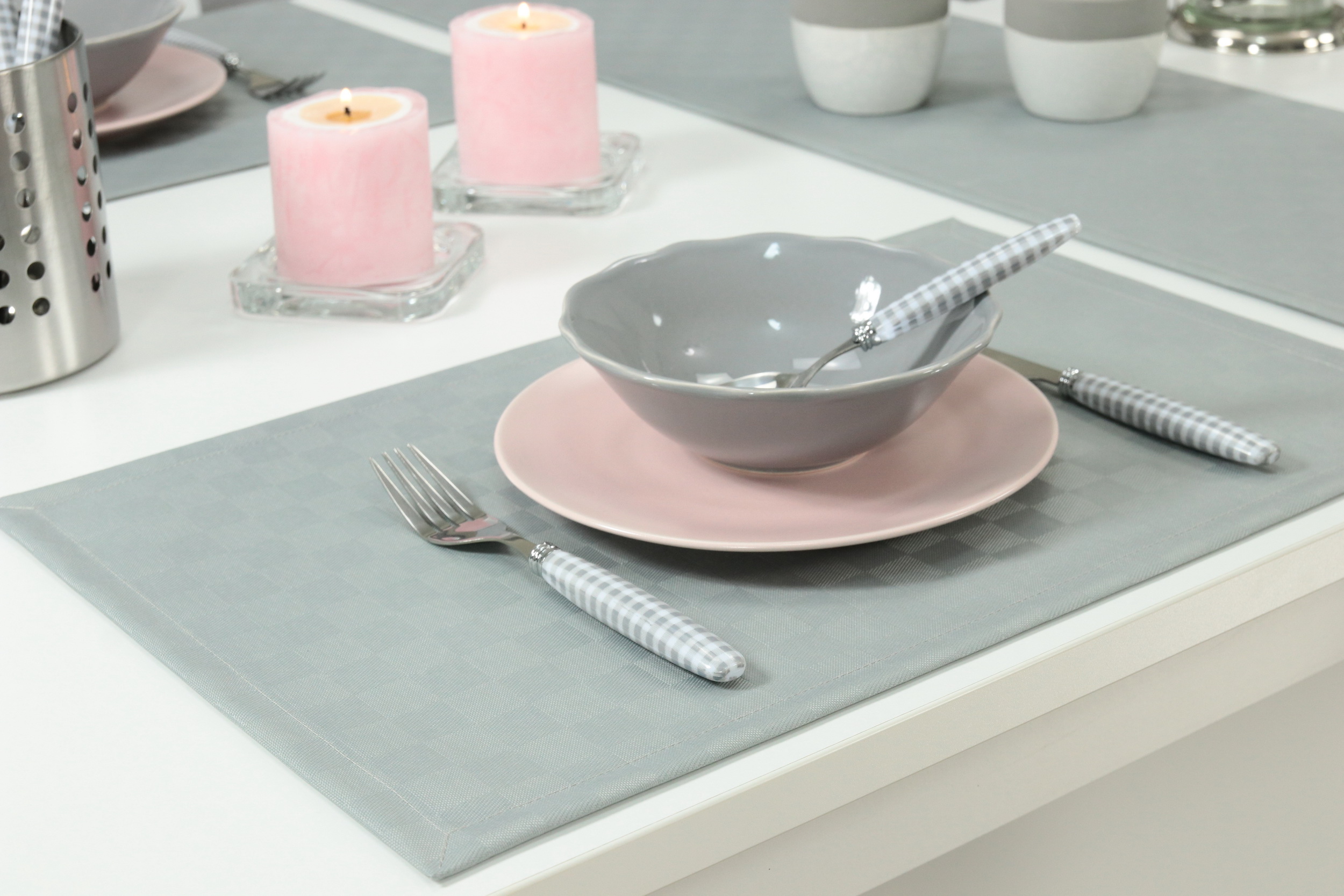 Platzset GRAU TiDeko® Tischdecken-Shop.de. Tischdecken SILBER Markenqualität |