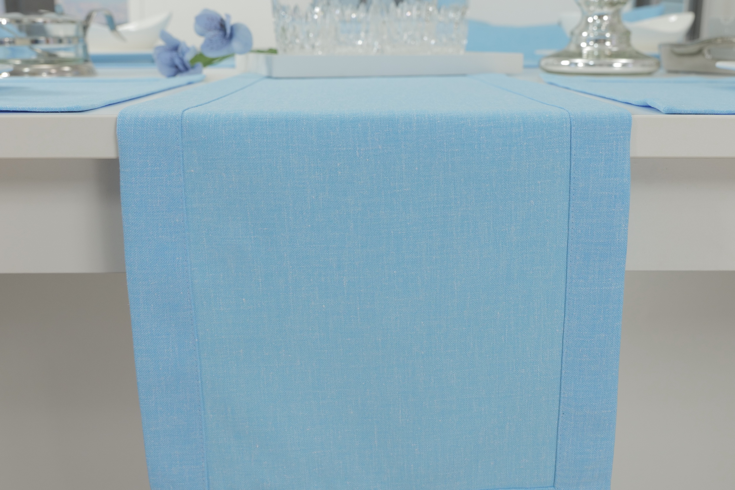 Blaue Tischläufer + Tischdecken gemustert perfekt Tischdecken-Shop.de. TiDeko® Markenqualität in Basic 