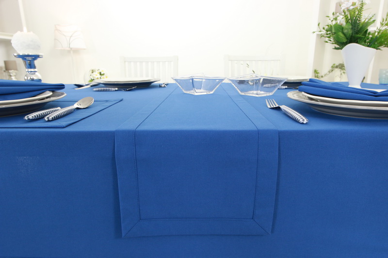 gemustert Tischdecken-Shop.de. + Tischdecken Tischläufer Blaue Basic in perfekt | Markenqualität TiDeko®